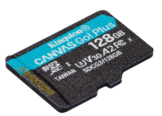 Карта пам'яті Kingston microSDXC 128GB C10 UHS-I U3 A2 Canvas Go Plus (SDCG3/128GBSP)