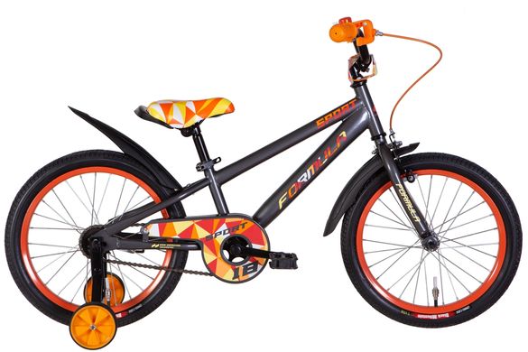 Велосипед ST 18" Formula SPORT с крылом Pl 2022 (серый с оранжевым)