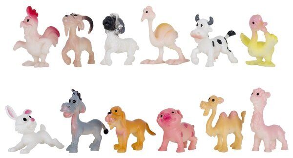 Игровые фигурки Dingua набор Зверюшки с фермы 12 шт