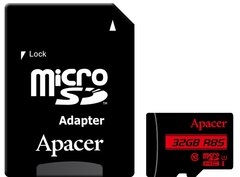 Карта пам'яті ApAcer microSDHC 32GB UHS-I U1 Class 10 (AP32GMCSH10U5-R) + SD адаптер