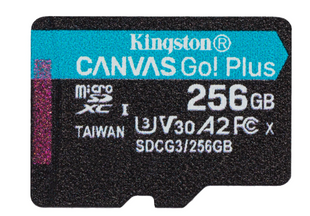 Карта памяти Kingston MicroSDXC 256GB Canvas Go Plus 10 A2 U3 V30 (SDCG3/256GBSP)