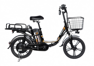 Велосипед з електроприводом 18" AL SPACE eELDORADO DD FR рама-15" 48B 15А*г 500Вт чорно-помаранчевий 2025