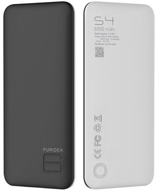 Портативное зарядное устройство Puridea S4 6000mAh Li-Pol Rubber Black & White