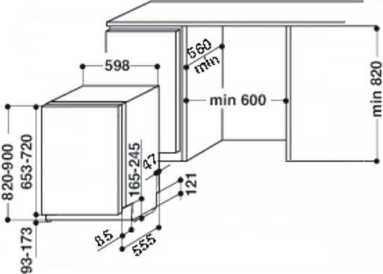 Встраиваемая посудомоечная машина Whirlpool WI 3010