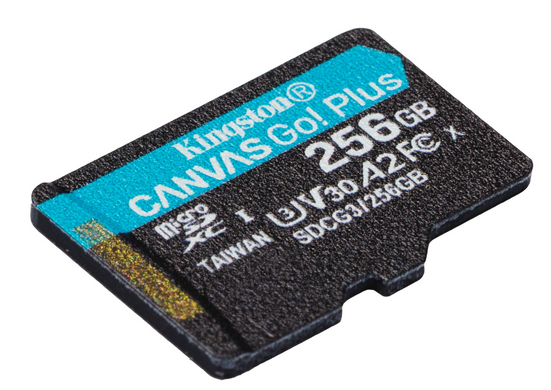 Карта памяти Kingston MicroSDXC 256GB Canvas Go Plus 10 A2 U3 V30 (SDCG3/256GBSP)