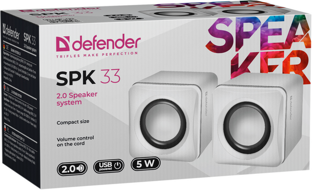 Акустика Defender (65631) SPK-33 2.0, 5 W, USB
