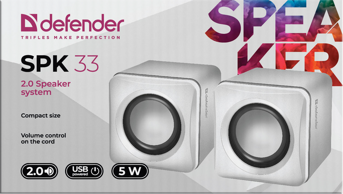 Акустика Defender (65631) SPK-33 2.0, 5 W, USB