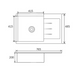 Кухонная мойка Ventolux DIAMANTE (SAND QUARTZ) 765x485x200 фото 4
