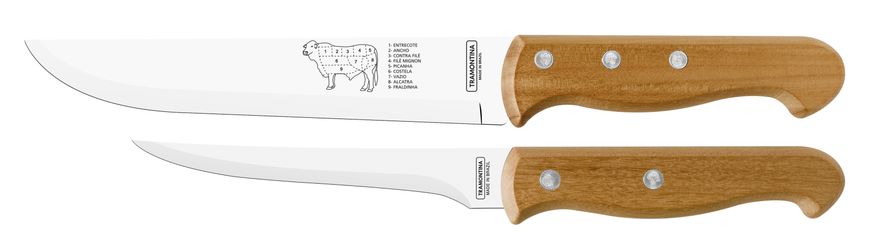 Набори ножів Tramontina Barbecue 2пр (ніж обвал., ніж д/м'яса) інд бліст (22399/088)