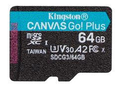 Карта памяти Kingston microSDXC 64GB C10 UHS-I U3 A2 Canvas Go Plus (SDCG3/64GBSP)