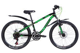 Велосипед 24" Discovery FLINT AM DD 2021 (серебристо-черный с желтым)
