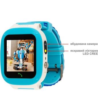 Дитячий смарт-годинник AmiGo GO004 Splashproof Camera + LED Blue