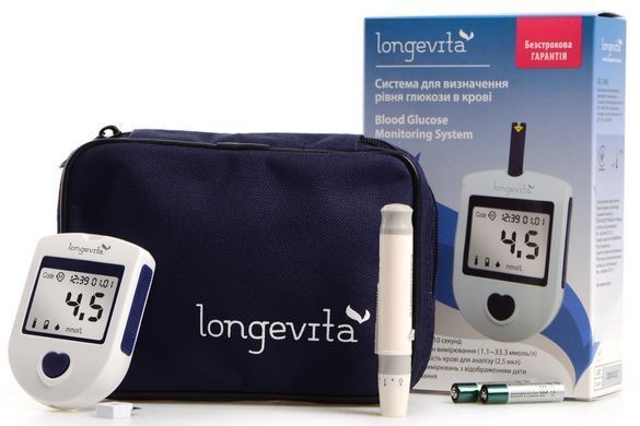 Глюкометр + Тест-полоски LONGEVITA 100шт