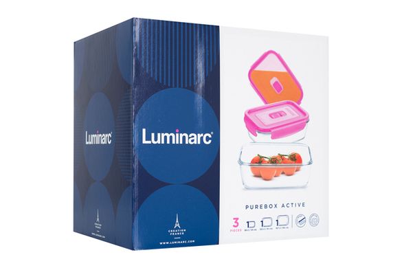 Набір контейнерів Luminarc PURE BOX ACTIVE NEON, 3 шт