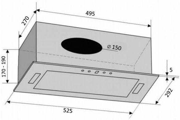 Витяжка Ventolux PUNTO 52 WH (700) PB PC