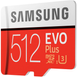 Карта памяти Samsung EVO Plus microSDXC 512GB UHS-I Class 10 (MB-MC512HA/RU) + SD адаптер фото 3