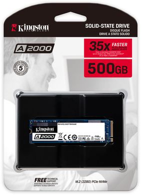 SSD накопитель Kingston A2000 500GB 3D TLC (SA2000M8/500G)