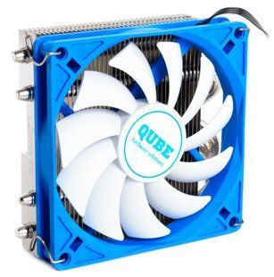 Вентилятор Qube Кулер проц. QB-OL400 Blue (92mm/4pin/4тепл.трубки)