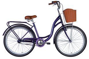 Велосипед ST 26" Dorozhnik AQUAMARINE з багажником задн St з кошиком Pl з крилом St 2024 (темно-фіолетовий)