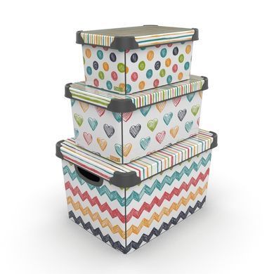 Контейнер Qutu Style Box Colored Zigzag, 20 л
