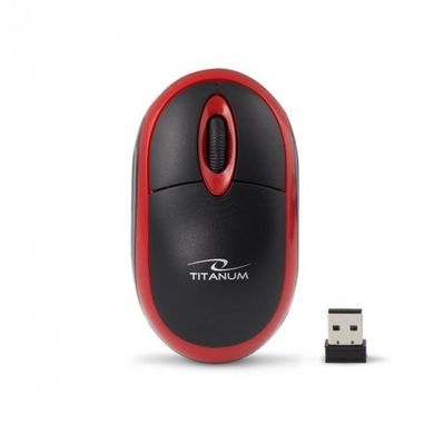 Миша бездротова Esperanza Titanum TM116R Black-Red USB