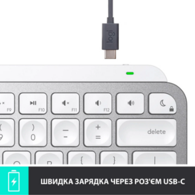 Клавіатура LogITech MX Keys Mini Minimalist Wireless US Pale Grey (920-010499)