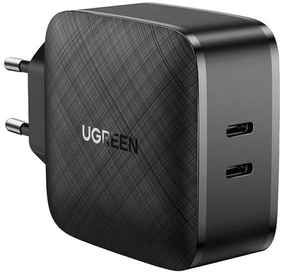 Сетевое зарядное устройство Ugreen CD216 66W 2xType-C PD Charger (Black)