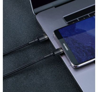 Кабель Baseus Type-C PD2.0 60W (20V 3A) 2m (CATKLF-HG1) сіро-чорний