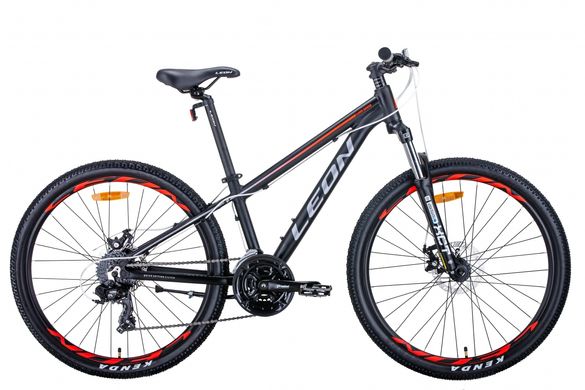 Велосипед 26" Leon SUPER JUNIOR 2021 (черно-оранжевый с серым (м))