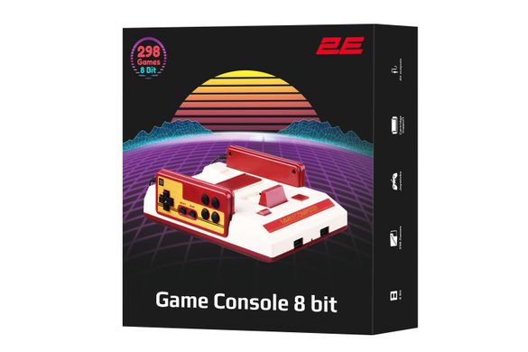 Ігрова консоль 2Е 8 Bit (298 ігор, 2 провідні джойстики, AV кабель)