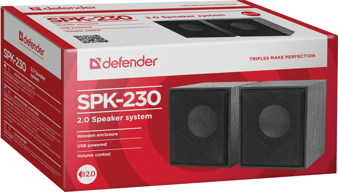 Акустика Defender 2.0 SPK 230V USB 4W Black (65223)