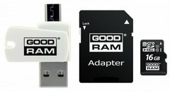 Карта памяти GoodRam MicroSDHC 16GB UHS-I Class 10 (M1A4-0160R12) + Adapter + CardReader