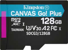 Карта пам'ятi Kingston microSDXC 128GB C10 UHS-I U3 A2 (SDCG3/128GBSP)