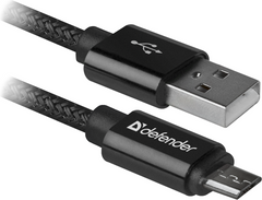 Кабель Defender USB08-03T PRO USB2.0, AM-MicroBM Black, 1m (87802)