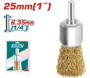 TOTAL TAC37011 Щетка крацовка "Чашка", со шпилькой, 25мм