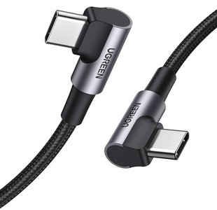 Кабель Ugreen US323 Type-C-Type-C Both Angled 3A Cable 1м (Gray\Black)