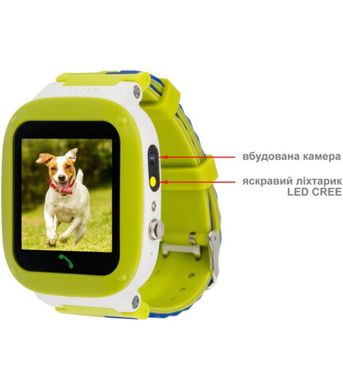 Детские смарт-часы AmiGo GO004 Splashproof Camera+LED Green