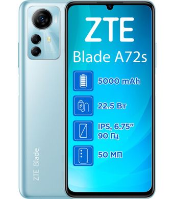 Смартфон Zte A72S 4/64GB Blue