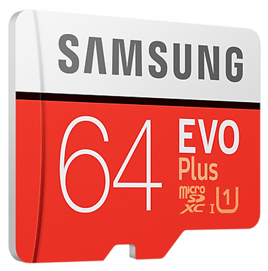 Карта пам'яті Samsung microSDXC 64GB EVO Plus UHS-I U1 (MB-MC64HA/RU) + SD адаптер