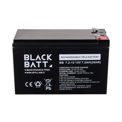 AGM акумулятор BlackBatt 12V/7.2Ah