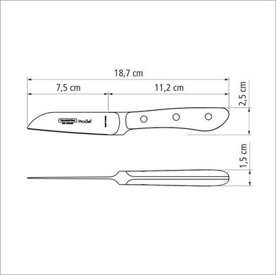 Нож Tramontina PROCHEF для овощей 76 мм карт. коробка (24150/003)