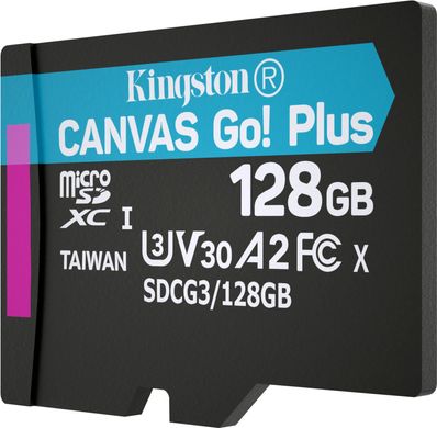 Карта памяти Kingston microSDXC 128GB C10 UHS-I U3 A2 (SDCG3/128GBSP)