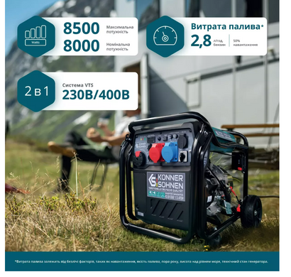 Генератор инверторный Konner&Sohnen KS 8100iE 1/3 ATSR