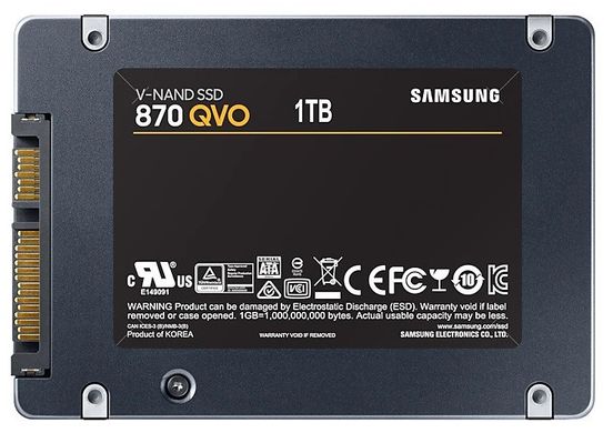 SSD внутрішні Samsung 870 QVO 1TB SATAIII 3D NAND QLC (MZ-77Q1T0BW)