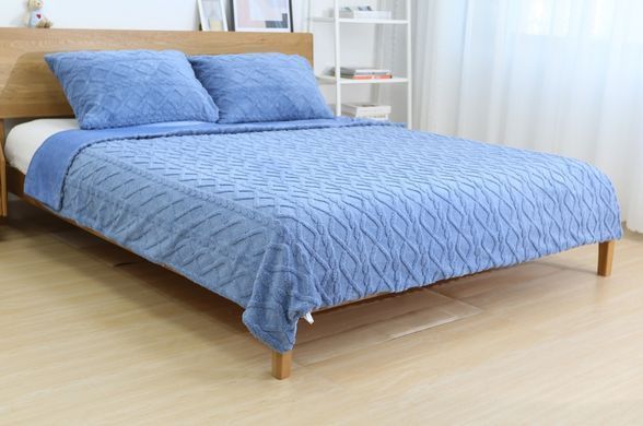 Набор покрывало + наволочки двуспальный SOHO 200х220+50х70 см 2 шт. Romance Blue (Set carpet+ pillow Blue)