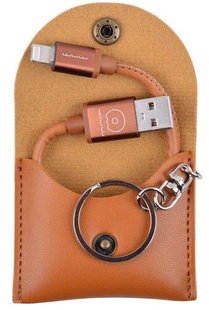 Кабель USB WUW X80 2in1 (lightning+micro) 0.2m 2A Brown