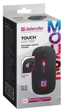 Миша Defender Touch MM-997 Wireless BLACK (52997)