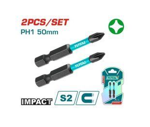 TOTAL TACIM71PH150 Отвертные ударные насадки, PH1, 50 мм, 2шт.