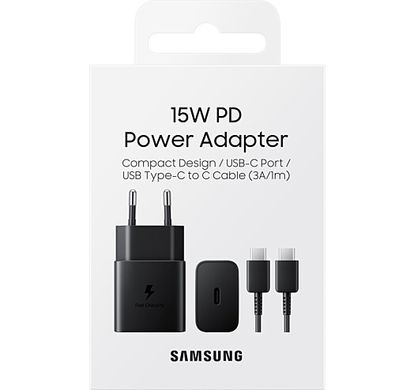 Мережевий зарядний пристрій Samsung 15W Power Adapter Type-C Cable Black (EP-T1510XBEGRU)
