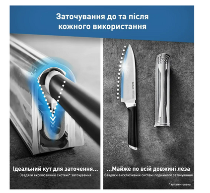 Нож Tefal Eversharp 16,5 см с чехлом-точилкой K2569004